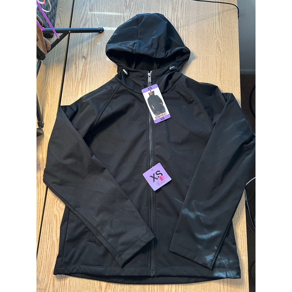 New Women’s 32 Degrees Stretchy Jacket Hoodie Lightweight Black size Xs